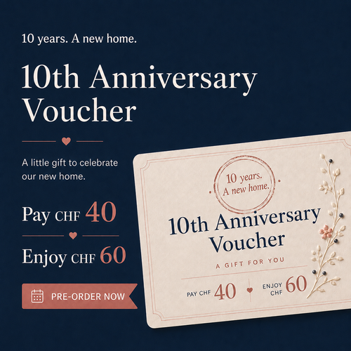 10th Anniversary Voucher – Pay CHF 40, Enjoy CHF 60 at Parisserie